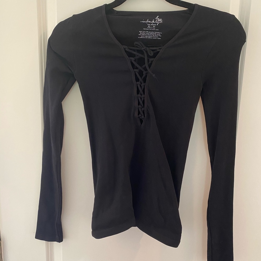 Lace up Free People top